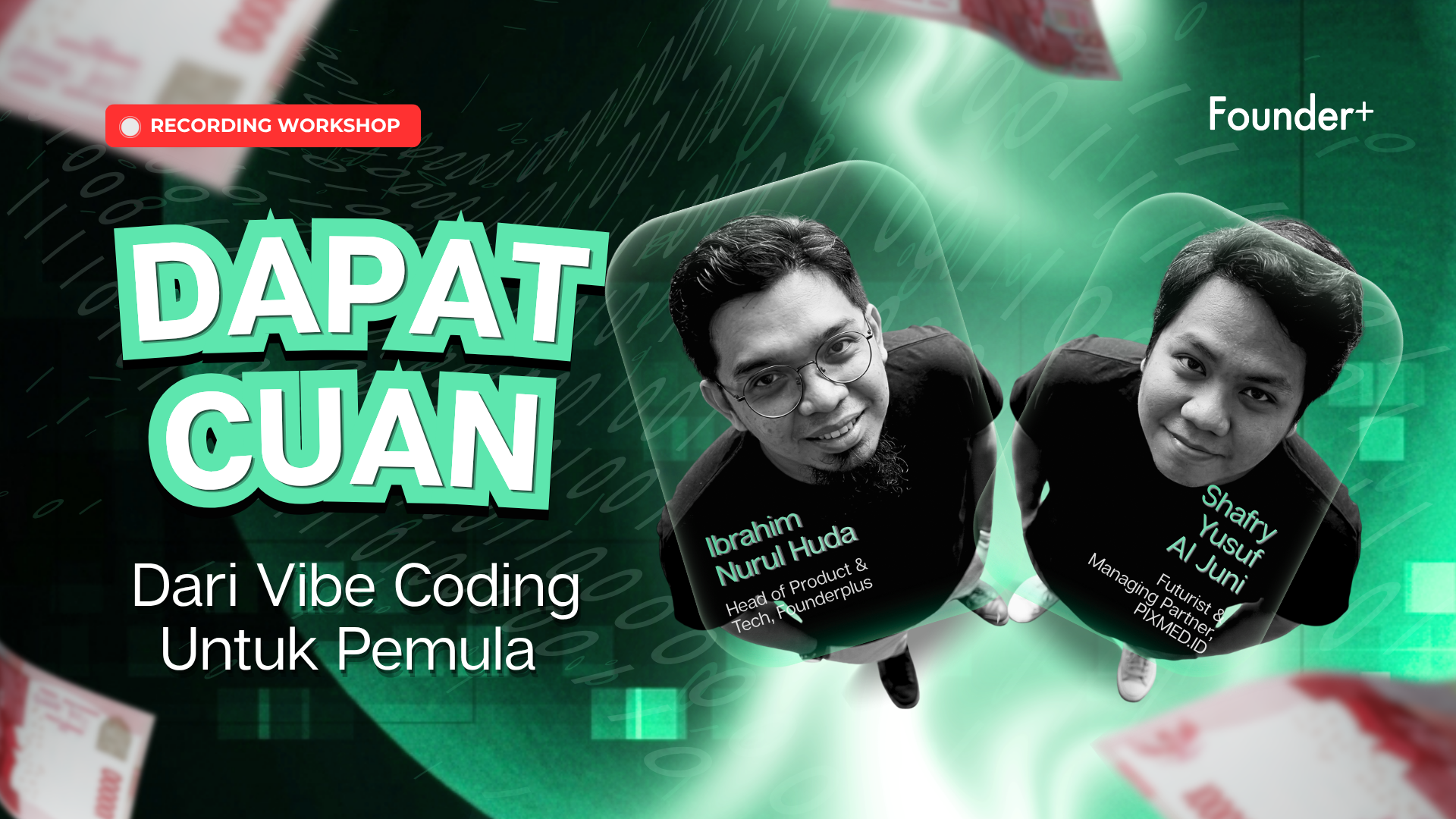 Thumbnail Recorded Workshop | Dapat Cuan Dari Vibe Coding Untuk Pemula
